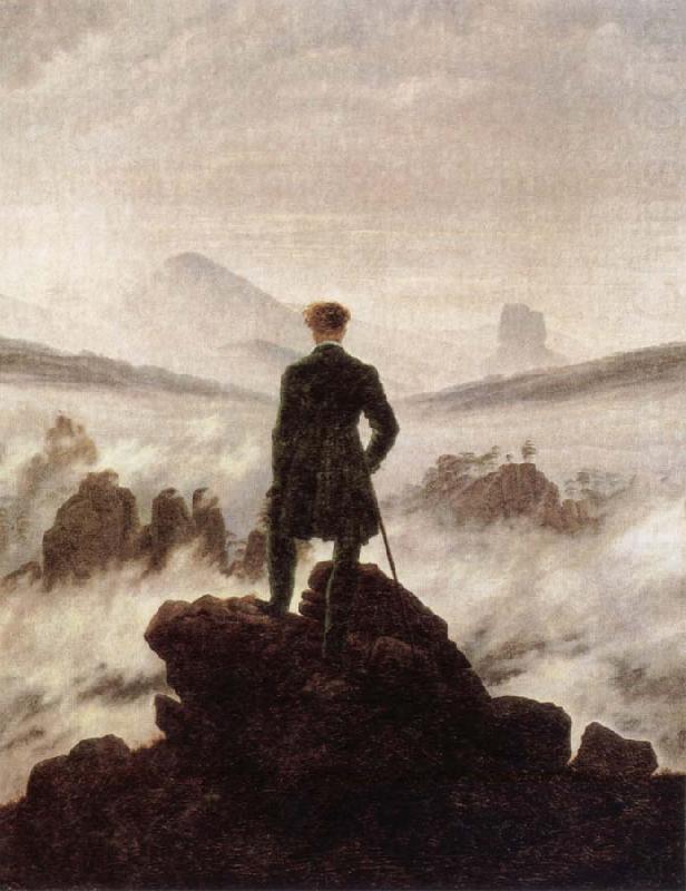Wanderer Watching a sea of fog, Caspar David Friedrich